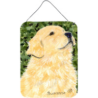 "Caroline's Treasures SS8810DS1216 Golden Retriever Aluminium Metal Wall or Door Hanging Prints, 16"" x 12"", Multicolor"