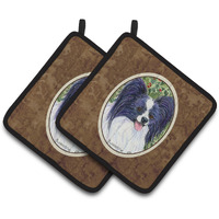 "Caroline's Treasures Papillon Pair of Pot Holders SS8811PTHD, 7.5HX7.5W, Multicolor"