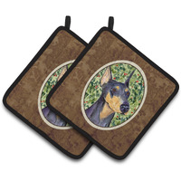 "Caroline's Treasures Doberman Pair of Pot Holders SS8812PTHD, 7.5HX7.5W, Multicolor"