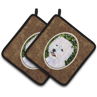 "Caroline's Treasures Westie Pair of Pot Holders SS8818PTHD, 7.5HX7.5W, Multicolor"