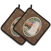 "Caroline's Treasures Golden Retriever Pair of Pot Holders SS8820PTHD, 7.5HX7.5W, Multicolor"