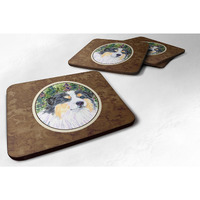 "Caroline's Treasures SS8821FC Australian Shepherd Foam Coasters (Set of 4), 3.5"" H x 3.5"" W, Multicolor"