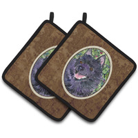 "Caroline's Treasures Schipperke Pair of Pot Holders SS8822PTHD, 7.5HX7.5W, Multicolor"