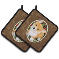 "Caroline's Treasures Corgi Pair of Pot Holders SS8823PTHD, 7.5HX7.5W, Multicolor"