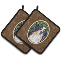 "Caroline's Treasures Bernese Mountain Dog Pair of Pot Holders SS8830PTHD, 7.5HX7.5W, Multicolor"