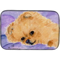"Caroline's Treasures Pomeranian Dish Drying Mat, 14"" x 21"", Multicolor"