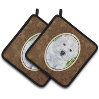 "Caroline's Treasures Westie Pair of Pot Holders SS8835PTHD, 7.5HX7.5W, Multicolor"