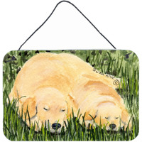 "Caroline's Treasures SS8838DS812 Golden Retriever Indoor Aluminum Metal Wall or Door Hanging Prints, 8 x 12"", Multicolor"