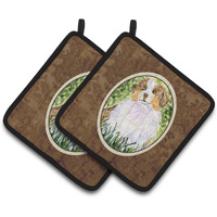 "Caroline's Treasures Australian Shepherd Pair of Pot Holders SS8844PTHD, 7.5HX7.5W, Multicolor"