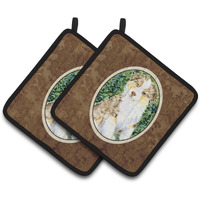 "Caroline's Treasures Australian Shepherd Pair of Pot Holders SS8847PTHD, 7.5HX7.5W, Multicolor"