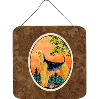 "Caroline's Treasures SS8850DS66 Airedale Aluminum Metal Wall or Door Hanging Prints, 6 x 6"", Multicolor"