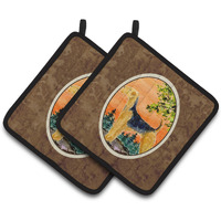 "Caroline's Treasures Airedale Pair of Pot Holders SS8850PTHD, 7.5HX7.5W, Multicolor"