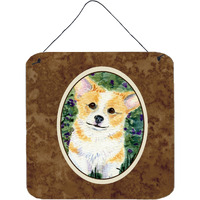 "Caroline's Treasures SS8854DS66 Corgi Aluminum Metal Wall or Door Hanging Prints, 6 x 6"", Multicolor"