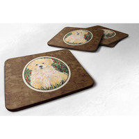 "Caroline's Treasures SS8857FC Golden Retriever Foam Coasters (Set of 4), 3.5"" H x 3.5"" W, Multicolor"