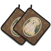 "Caroline's Treasures Golden Retriever Pair of Pot Holders SS8857PTHD, 7.5HX7.5W, Multicolor"