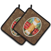 "Caroline's Treasures Corgi Pair of Pot Holders SS8870PTHD, 7.5HX7.5W, Multicolor"