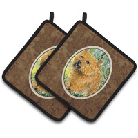 "Caroline's Treasures Norwich Terrier Pair of Pot Holders SS8878PTHD, 7.5HX7.5W, Multicolor"