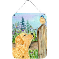 "Caroline's Treasures SS8883DS1216 Golden Retriever Aluminium Metal Wall or Door Hanging Prints, 16"" x 12"", Multicolor"