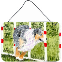 "Caroline's Treasures SS8885DS812 Australian Shepherd Indoor Aluminum Metal Wall or Door Hanging Prints, 8 x 12"", Multicolor"