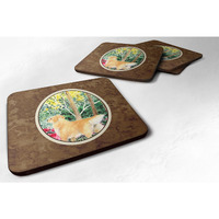 "Caroline's Treasures SS8886FC Golden Retriever Foam Coasters (Set of 4), 3.5"" H x 3.5"" W, Multicolor"