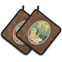"Caroline's Treasures Golden Retriever Pair of Pot Holders SS8886PTHD, 7.5HX7.5W, Multicolor"