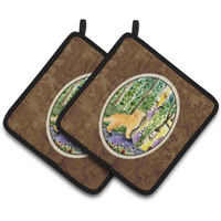 "Caroline's Treasures Golden Retriever Pair of Pot Holders SS8887PTHD, 7.5HX7.5W, Multicolor"