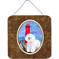 "Caroline's Treasures Lighthouse with Bichon Frise Aluminum Metal Wall or Door Hanging Prints, 6 x 6"", Multicolor"