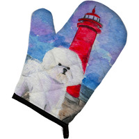 "Caroline's Treasures SS8891OVMT Lighthouse with Bichon Frise Oven Mitt, 12"" by 8.5"", Multicolor"