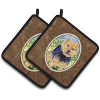 "Caroline's Treasures Norwich Terrier Pair of Pot Holders SS8894PTHD, 7.5HX7.5W, Multicolor"