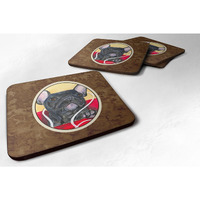 "Caroline's Treasures SS8899FC French Bulldog Foam Coasters (Set of 4), 3.5"" H x 3.5"" W, Multicolor"