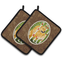 "Caroline's Treasures Golden Retriever Pair of Pot Holders SS8906PTHD, 7.5HX7.5W, Multicolor"