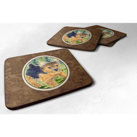 "Caroline's Treasures SS8907FC Norwich Terrier Foam Coasters (Set of 4), 3.5"" H x 3.5"" W, Multicolor"