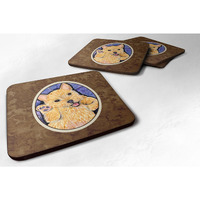 "Caroline's Treasures SS8911FC Norwich Terrier Foam Coasters (Set of 4), 3.5"" H x 3.5"" W, Multicolor"