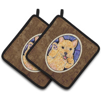 "Caroline's Treasures Norwich Terrier Pair of Pot Holders SS8911PTHD, 7.5HX7.5W, Multicolor"