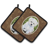 "Caroline's Treasures Bichon Frise Pair of Pot Holders SS8913PTHD, 7.5HX7.5W, Multicolor"
