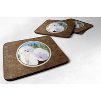 "Caroline's Treasures SS8916FC Bichon Frise Foam Coasters (Set of 4), 3.5"" H x 3.5"" W, Multicolor"