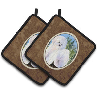 "Caroline's Treasures Bichon Frise Pair of Pot Holders SS8916PTHD, 7.5HX7.5W, Multicolor"