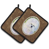 "Caroline's Treasures Bichon Frise Pair of Pot Holders SS8919PTHD, 7.5HX7.5W, Multicolor"