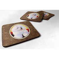 "Caroline's Treasures SS8921FC Bichon Frise Foam Coasters (Set of 4), 3.5"" H x 3.5"" W, Multicolor"