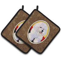 "Caroline's Treasures Bichon Frise Pair of Pot Holders SS8921PTHD, 7.5HX7.5W, Multicolor"