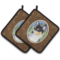 "Caroline's Treasures Rat Terrier Pair of Pot Holders SS8927PTHD, 7.5HX7.5W, Multicolor"