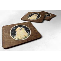"Caroline's Treasures SS8939FC Golden Retriever Foam Coasters (Set of 4), 3.5"" H x 3.5"" W, Multicolor"
