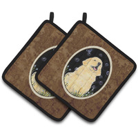 "Caroline's Treasures Golden Retriever Pair of Pot Holders SS8939PTHD, 7.5HX7.5W, Multicolor"