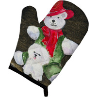 "Caroline's Treasures SS8948OVMT Bichon Frise with Teddy Bear Oven Mitt, 12"" by 8.5"", Multicolor"