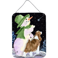 "Caroline's Treasures Snowman with English Springer Spaniel Wall or Door Hanging Prints, 16"" x 12"", Multicolor"