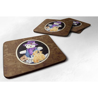 "Caroline's Treasures SS8954FC Golden Retriever Foam Coasters (Set of 4), 3.5"" H x 3.5"" W, Multicolor"