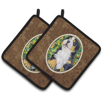 "Caroline's Treasures Bernese Mountain Dog Pair of Pot Holders SS8955PTHD, 7.5HX7.5W, Multicolor"
