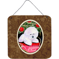 "Caroline's Treasures Christmas Tree with Bichon Frise Aluminum Metal Wall or Door Hanging Prints, 6 x 6"", Multicolor"