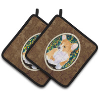 "Caroline's Treasures Corgi Pair of Pot Holders SS8967PTHD, 7.5HX7.5W, Multicolor"