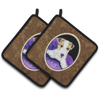 "Caroline's Treasures Fox Terrier Pair of Pot Holders SS8971PTHD, 7.5HX7.5W, Multicolor"